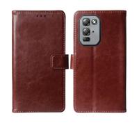 Tnviud Stand Retro Flip Leather Case Protector TPU Silicone Bumper For Blackview FORT 5 6.78" Protection Phone Cover Skin Folio Wallet Magnetic (Brown)