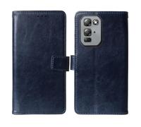 Tnviud Stand Retro Flip Leather Case Protector TPU Silicone Bumper For Blackview FORT 5 6.78" Protection Phone Cover Skin Folio Wallet Magnetic (Dark Blue)
