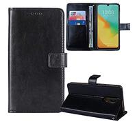 Tnviud Stand Retro Flip Leather Case Protector TPU Silicone Bumper For Infinix Note Edge 5G / X6887 Protection Phone Cover Skin Folio Wallet Magnetic (Black)