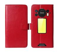 Tnviud Stand Retro Flip Leather Case Protector TPU Silicone Bumper For Oukitel WP61 Plus 5G 6.78" Protection Phone Cover Skin Folio Wallet Magnetic (Red)