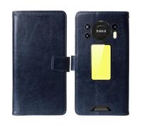 Tnviud Stand Retro Flip Leather Case Protector TPU Silicone Bumper For Oukitel WP61 Ultra 5G 6.78" Protection Phone Cover Skin Folio Wallet Magnetic (Dark Blue)