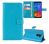 Tnviud Stand Retro Flip Leather Case Protector TPU Silicone Bumper For TCL K70 SE Protection Phone Cover Skin Folio Wallet Magnetic (Blue)