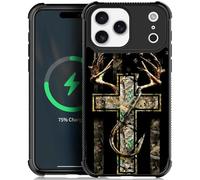 TnXee for iPhone 17 Pro Max Case Compatible with MagSafe,Soft TPU Anti-Skid Thread Four Corner Anti-Collision Protection Case for Men/Boys for iPhone 17 Pro Max 6.9in Forest Antler Flag