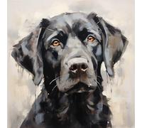 TNXEV 5D Diamond Art Painting by Number Kits Black White Labrador Diamond Art Diamond Round Full Drill Crystal Cross Stitch for Home Decoration ch40*50cm