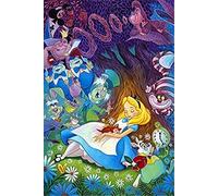 TNXEV 5D Diamond Painting, Cartoon Animation & Quot; Alice in Wonderland & Quot; Round Crystal Rhinestone Embroidery Cross Stitch, Adult Kids Handmade Gifts 50x60cm