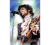 TNXEV DIY Diamond Painting Kits, 5D Full Drill Mosaic Round Beads Crystal Rhinestone Purple Rain Movie Home Decor Embroidery Cross Stitch Arts Craft, Prince Hot Rock Pop Music Star 50x60cm