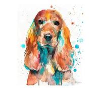 TNXEV English Cocker Spaniel Full Diamond Embroidery 5D Diamond Painting Cross Stitch Dog 3D Diamond Mosaic Patterns Needlework 40x50cm