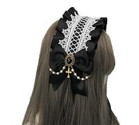 Tnxpumi Women Anime Faux Fur Fox Wolf Bear Cat Dog Ears Headband with Bells Lolita Hairband Headwear Headpiece Hair Clips (Black)