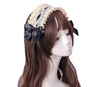Tnxpumi Women Anime Faux Fur Fox Wolf Bear Cat Dog Ears Headband with Bells Lolita Hairband Headwear Headpiece Hair Clips (Headband Black)