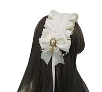 Tnxpumi Women Anime Faux Fur Fox Wolf Bear Cat Dog Ears Headband with Bells Lolita Hairband Headwear Headpiece Hair Clips (White)