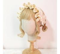 Tnxpumi Women Lolita Soft Girl Angel Sweet Headband Maid Bow Headdress Cosplay Headwear (beige)