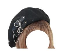 Tnxpumi Womens Summer Breathable Lolita Beret Hat JK Sweet Cool Artist Painter Cap, Black, Medium