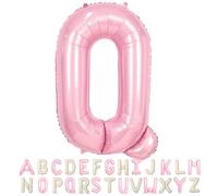TNYKER 40 Inch Pink Letter Balloons, Large Pink Letter Q Helium Balloons, Foil Mylar Big Alphabet Q Balloon, pink Balloon letters for Birthday Party Baby Shower Wedding Decorations