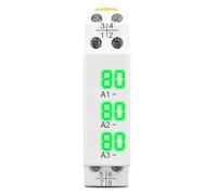 TO-3A Din Rail 18mm Apmere Meter AC 100A 220V 380V Three Phase Modular AmmeterIndicator LED Digital Display Detector Witch CT 1Pcs(Not Transparent)