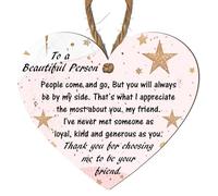 To a Beautiful Person - Heartfelt Friendship Plaque with Star Design | Heart Keepsake for Best Friends, Celebrating Loyalty and Kindness, Gift for a Special Friend (Small: 10 cm (H) × 9 cm (W))