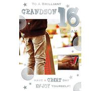 To A Brilliant Grandson 16 Today 16th Skateboard Design Happy Birthday Card