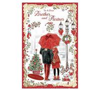 to a Dear Brother and Partner Winter Wishes Christmas Card