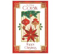 To A Dear Cousin Baubles And Star Design Christmas Card