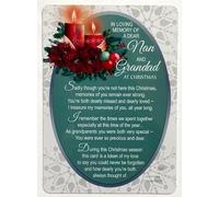 To a Dear Nan and Grandad at Christmas - Memorial Graveside Card - Candle & Holly Design
