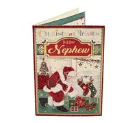 To a Dear Nephew Traditional Red Suit Santa Claus Design Christmas Card