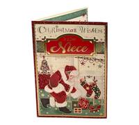 To a Dear Niece Traditional Red Suit Santa Claus Design Christmas Card