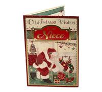 To A Dear Niece Traditional Red Suit Santa Claus Design Christmas Card