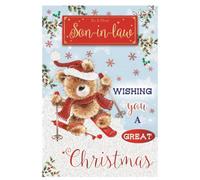 To A Dear Son In Law Teddy Doing Ice Skating Design Christmas Card