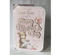 To A Lovely Great-Gran Happy Mother's Day Enjoy Your Day Mothers Day Card Pink-Gold Teddy/Watering Can 3D/Glitter/Foil Detail(PRELUDE47686)