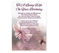 To A Loving Wife On Your Birthday Memorial Graveside Poem Card & Stake F404