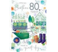 To A Special Brother 80 80th Today Gardening Happy Birthday Card Lovely Verse