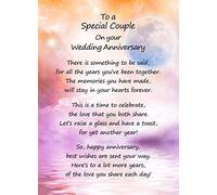 to a Special Couple Wedding Anniversary Poem Verse Greeting Card