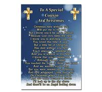 to A Special Cousin at Christmas Memorial Graveside Funeral Poem Keepsake Card Includes Free Ground Stake F255