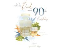 To a Special Dad Happy 90th Birthday Greeting Card - Gold Foil Finished - Cheers on your Special Day, 15 x 23 cm