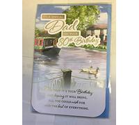 To A Special Dad On Your 80th Birthday Card Age 80 Eighty Water Scene/Barge 3D/Foil Detail(PRELUDE45519)