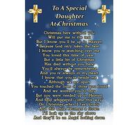 to A Special Daughter at Christmas Memorial Graveside Funeral Poem Keepsake Card Includes Free Ground Stake F261