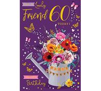 To A Special Friend 60 60th Today Flowers Happy Birthday Card Lovely Verse