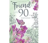 To A Special Friend 90 90th Today Flowers Happy Birthday Card Lovely Verse
