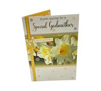 To A Special Godmother White Daffodil Flowers Design Easter Card