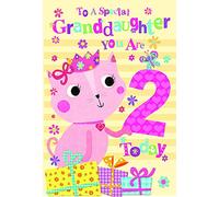 To A Special Granddaughter 2nd 2 Today Cat & Presents Design Happy Birthday Card