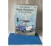 To A Special Great-Grandson On Your Birthday Card Police Car Foil Detail(NC-VA239A)