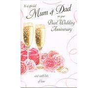 To A Special Mum and Dad On Your 30th Pearl Wedding Anniversary Large Greeting Card GR025