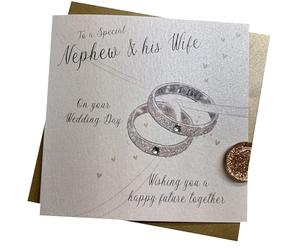 To a Special Nephew & his Wife Congratulations on your Wedding Day Card Wedding Rings