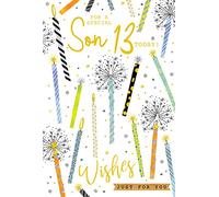 To A Special Son 13 13th Today Candles Happy Birthday Card Lovely Verse