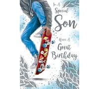 To A Special Son Skateboarding 9" x 6" Happy Birthday Card
