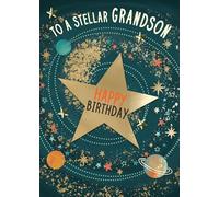 to A Stellar Grandson Galactic Adventure Hand-Finished Birthday Greeting Card JT255