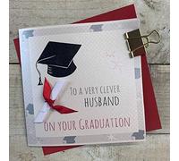 To A VERY CLEVER HUSBAND ON YOUR GRADUATION, Handmade Graduation Card - Code G15-H