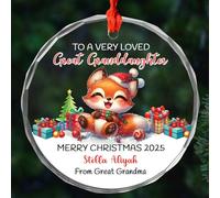 To A Very Loved Great Granddaughter Memorial With Ribbon Xmas Ornaments Glass Noel Xmas Tree Hanging
