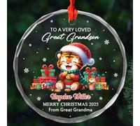 To A Very Loved Great Grandson Crimbo Ornaments With Ribbon Christmas Pendant Glass Keepsake