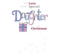to A Very Special Daughter Festive Cheer Sparkly Christmas Greeting Card XFC034