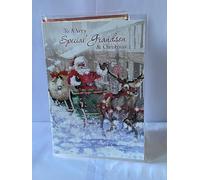To A Very Special Grandson At Christmas Card Traditional Santa/Green Sleigh(NC-VX088A)
